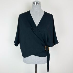 Topshop‎ Black Wrap Top